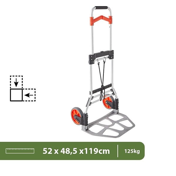 PACK AND MOVE - Pack and Move - Diable pliable en aluminium - 35 x 48 x 119 cm - 130 KG max - Pour déménagement et transport - large