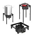 INTEC - Réchaud à Gaz 1 feu Barbecue grill 4,5kW 2en1 Bruleur fonte + Plaque Grill Fonte 40×40cm 3 hauteurs modulables Piezo INTEC - vignette