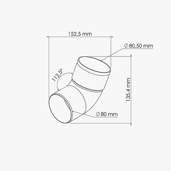MON MARCHE DECO - Coude M/F 67° pour tuyau de 80 mm - Gris - large