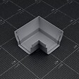 MON MARCHE DECO - Angle int. 90° face plane / Angle ext. 90° face galbée pour Gouttière PVC Moulurée - Gris - vignette