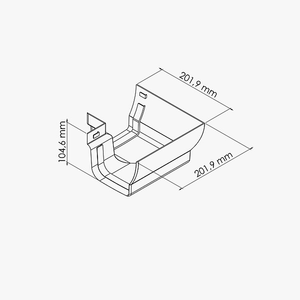 MON MARCHE DECO - Angle int. 90° face plane / Angle ext. 90° face galbée pour Gouttière PVC Moulurée - Gris - large