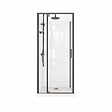 AURLANE - Cabine de Douche Carrée 90x90 - Colonne Thermostatique Noire et Receveur Bas Effet Pierre - vignette