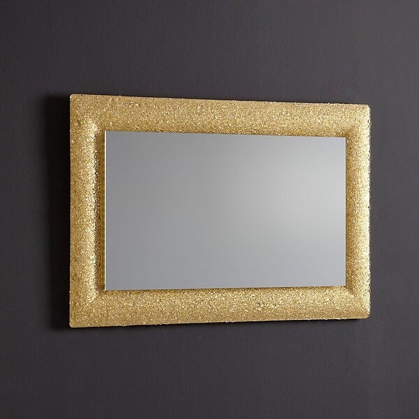 KIAMAMI VALENTINA - Miroir Avec Cadre En Verre Coulé Avec Grain D'or Réversible 90X62 - large