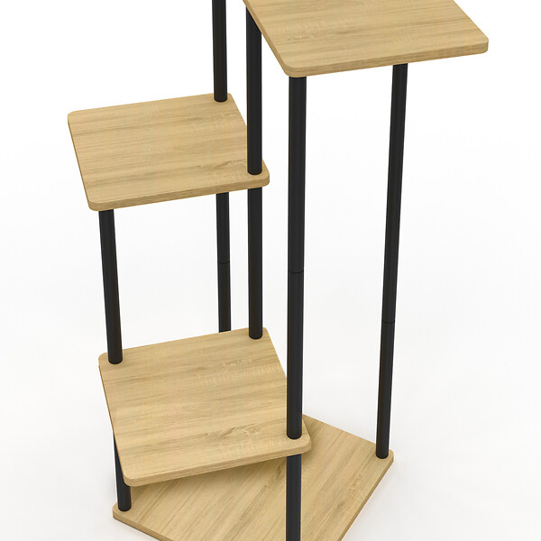 ID MARKET - Etagère à pots de fleurs porte plante DETROIT 5 niveaux design industriel - large
