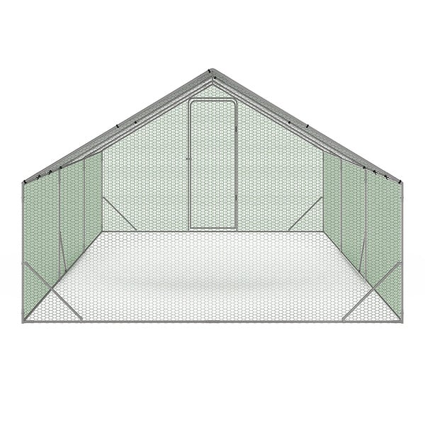 ID MARKET - Enclos poulailler 18 m² parc grillagé 6x3 M acier galvanisé - large