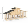 ID MARKET - Poulailler VIP avec pondoir et clapier double XXL en bois - vignette
