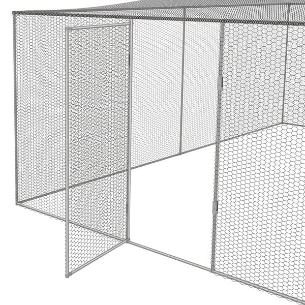 ID MARKET - Volière 12m² parc grillagé 3x4 M enclos poulailler pour animaux de basse cour - large
