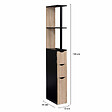 ID MARKET - Meuble WC étagère WILLY bois 3 portes noir et hêtre - vignette