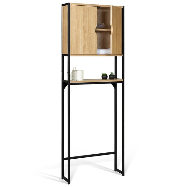 ID MARKET - Meuble étagère dessus WC placard DETROIT design industriel - large