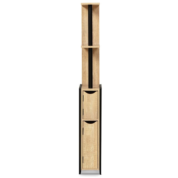 ID MARKET - Meuble WC 2 portes DETROIT avec étagères design industriel - large