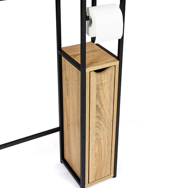 ID MARKET - Meuble WC 3 en 1 avec armoires de rangement DETROIT design industriel - large