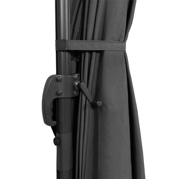 ID MARKET - Parasol déporté inclinable rotatif 360 CALVI gris 3x4 M avec housse - large