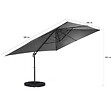 ID MARKET - Parasol déporté inclinable rotatif 360 CALVI gris 3x4 M avec 4 dalles et housse - vignette