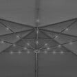 ID MARKET - Parasol déporté inclinable rotatif 360 CALVI LED gris 3x4 M avec housse - vignette