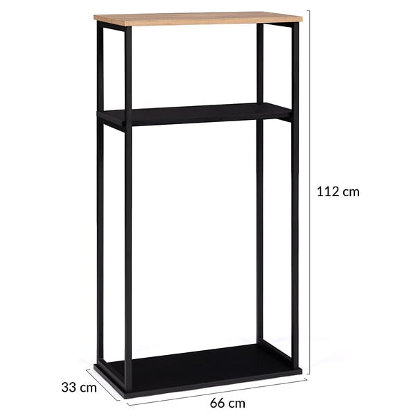 ID MARKET - Range bûches vertical large avec 2 étagères 33 x 66 x 112 cm pour cheminée - large