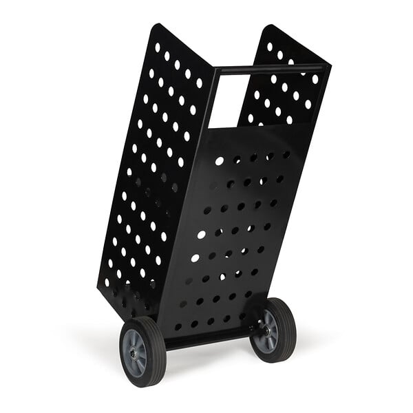 ID MARKET - Chariot porte bûches acier noir 40 x 40 x 100,5 CM pour cheminée - large