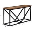 ID MARKET - Range bûches horizontal HAWKINS acier noir plateau bois foncé pour cheminée - vignette