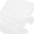 ID MARKET - Crédence adhésive murale effet carrelage métro blanc 10 pcs 30x30 cm - vignette