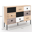ID MARKET - Buffet 3 portes 3 tiroirs 110 cm SACRAMENTO design industriel - vignette