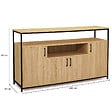ID MARKET - Buffet 140 cm DETROIT 4 portes avec niche design industriel - vignette
