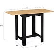 ID MARKET - Table haute de bar extensible DONA 2 à 4 personnes noire plateau façon hêtre 60-120 cm - vignette