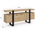 ID MARKET - Buffet 180 cm PHOENIX XXL 4 portes avec 3 tiroirs bois et noir - vignette