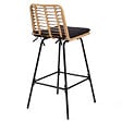 ID MARKET - Lot de 2 tabourets de bar SUMMER effet rotin pied métal noir - vignette