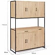 ID MARKET - Buffet de cuisine 120 CM DETROIT meuble 6 portes design industriel + tiroir - vignette
