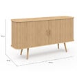 ID MARKET - Buffet 140 cm ROMIE 2 portes coulissantes latte tasseau bois coloris chêne - vignette