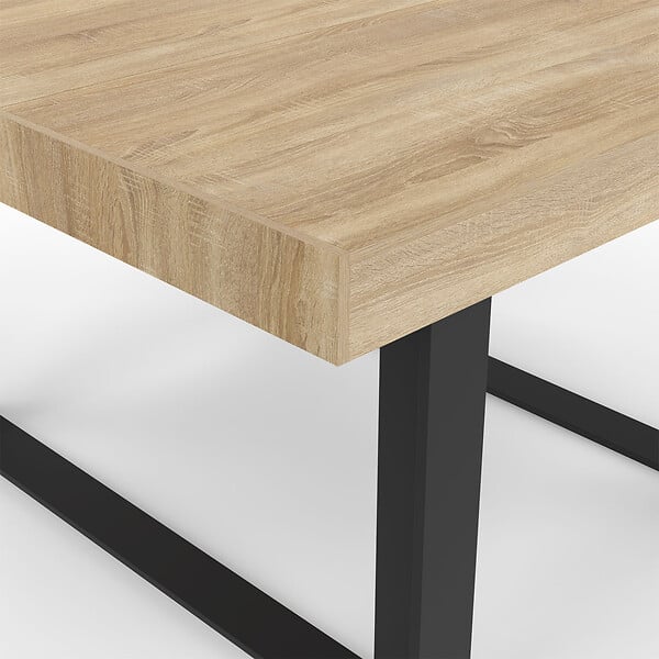 ID MARKET - Table à manger carrée PHOENIX 6 personnes bois et noir 120 cm - large