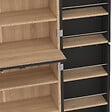 ID MARKET - Buffet haut armoire de cuisine H.160 cm ALTO 4 portes avec rangements façon hêtre et noir - vignette