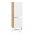 ID MARKET - Colonne de cuisine 60 cm CINA 2 portes façon hêtre et blanc - vignette