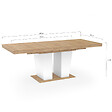 ID MARKET - Table à manger extensible rectangle ELIAD 6-10 personnes bois et blanc 160-200 cm - vignette