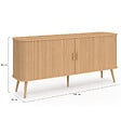 ID MARKET - Buffet 160 cm ROMIE XXL effet lattes 2 portes coulissantes - vignette