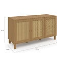 ID MARKET - Buffet bas vintage 113 cm HANAE 3 portes effet naturel cannage - vignette