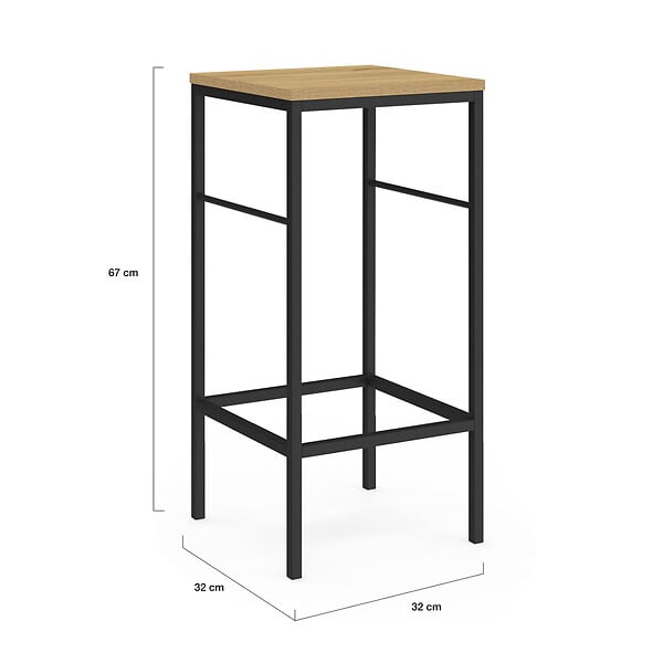 ID MARKET - Lot de 2 tabourets de bar DETROIT design industriel - large