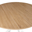 ID MARKET - Table à manger ronde ALIX 6 personnes pied araignée bois et blanc 110 cm - vignette