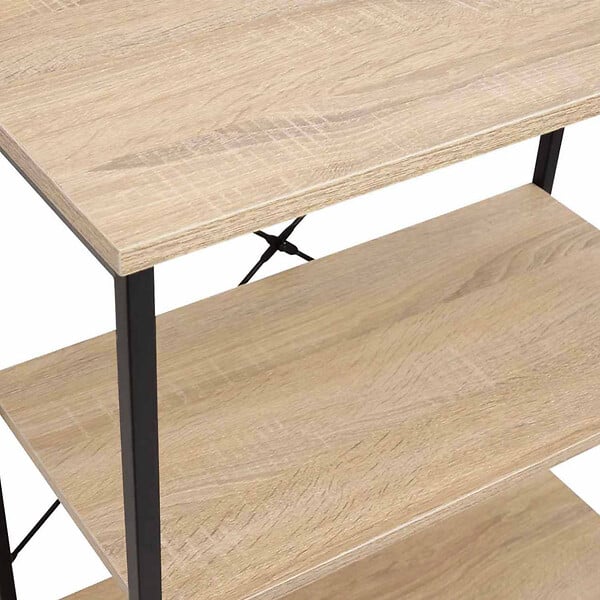 ID MARKET - Buffet haut 2 portes H. 125 cm DETROIT avec étagères design industriel - large