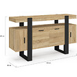 ID MARKET - Buffet 140 cm PHOENIX 4 portes bois et noir - vignette