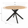 ID MARKET - Table à manger extensible ronde ALIX 4-8 personnes pied araignée bois et noir 110-150 cm - vignette