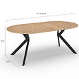 ID MARKET - Table à manger extensible ronde ALIX 4-10 personnes pied araignée bois et noir 110-200 cm - vignette