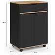 ID MARKET - Desserte de cuisine COSY placard avec tiroir bois noir et plateaux façon hêtre L.60 CM - vignette