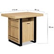 ID MARKET - Ilot central PHOENIX 110 cm bois et noir avec rangements - vignette