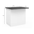 ID MARKET - Ilot central IVO 100 cm blanc avec plan de travail gris anthracite - vignette