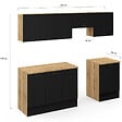 ID MARKET - Cuisine complète 240 cm SUBTIL avec plan de travail 7 éléments bois et noir - vignette