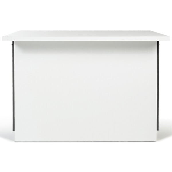 ID MARKET - Ilot central IVO 120 cm blanc et gris avec plan de travail - large
