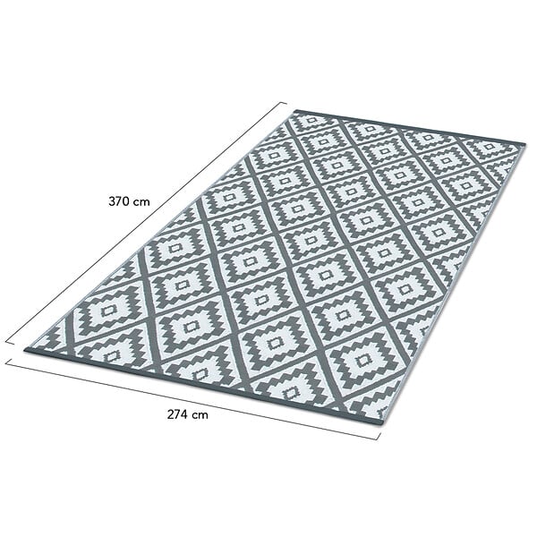 ID MARKET - Tapis extérieur BAHAMAS gris 270 x 370 CM - large