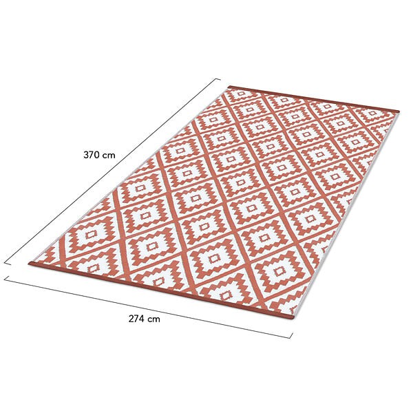 ID MARKET - Tapis extérieur BAHAMAS terracotta 270 x 370 CM - large