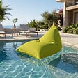 SOO  SANTAI - Pouf piscine XL flottant 140x120x90 cm extérieur piscine terrasse jardin SANS billes vert (LBF140120-2) - vignette