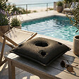 SOO  SANTAI - Coussin bar piscine flottant avec porte-verres 75 × 75 × 25 cm extérieur SANS billes – Noir (PPF7575-7) - vignette